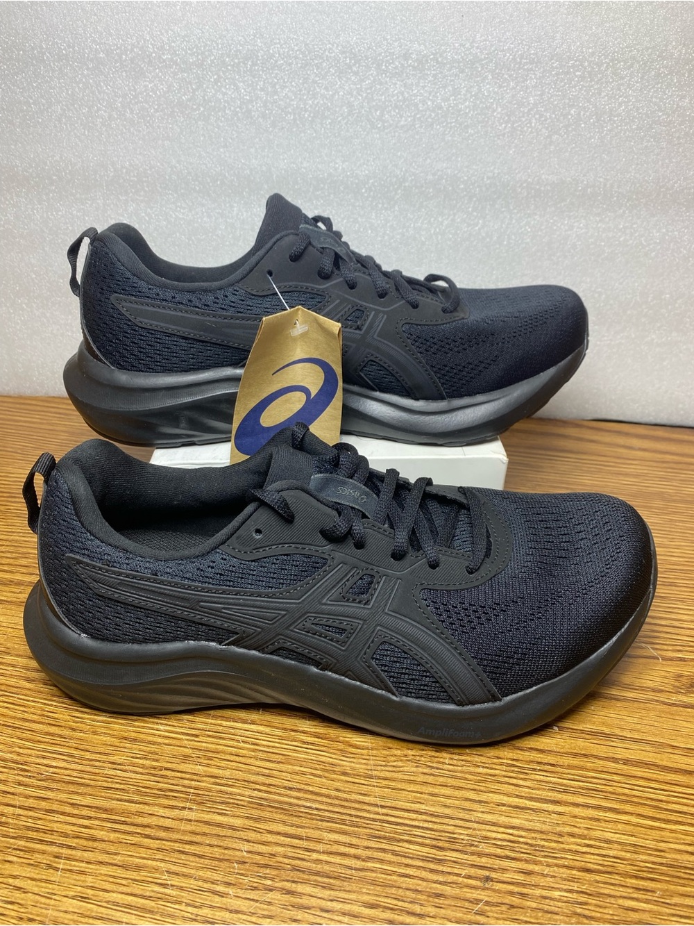 Asics Gel Contend 9 Black Running Sneakers, Mens Size 7.5 4E Extra Wide 1011B882